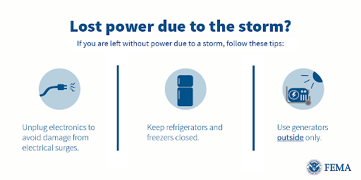 Flyer on what to do in a power outage.