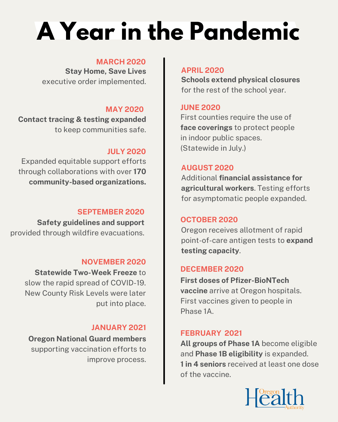 Year of the pandemic timeline