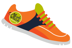 cartoon orange running shoe