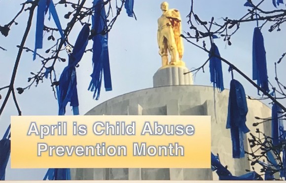 April is Child Abuse Prevention Month Blue Ribbons and the Capitol photo