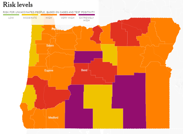 Oregon county risk levels 