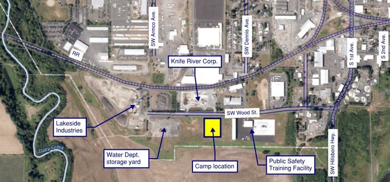 map of homeless camp 
