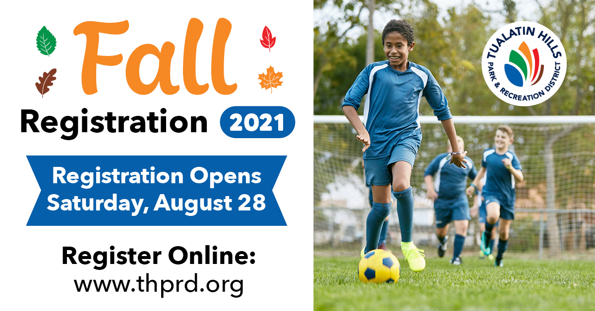 Fall Registration for Tualatin Hills Park and Recreation District Fall Programs information