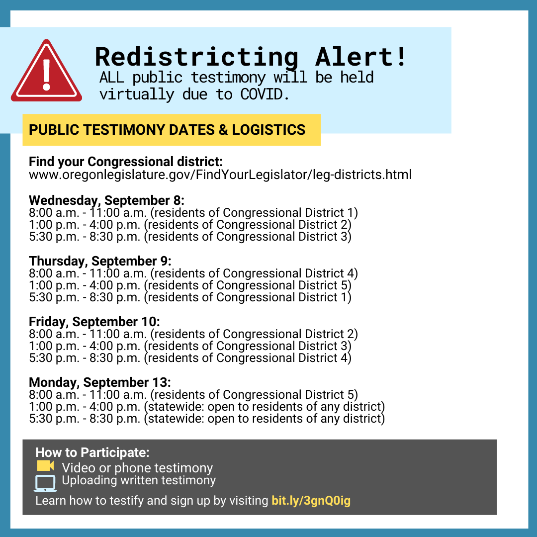 Redistricting Public Hearing Dates