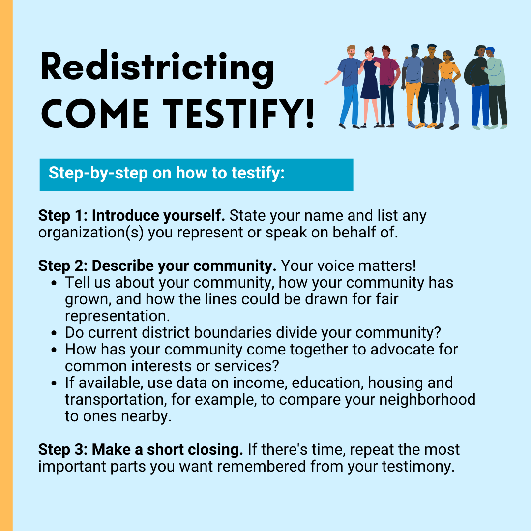 How to testify - Redistricting