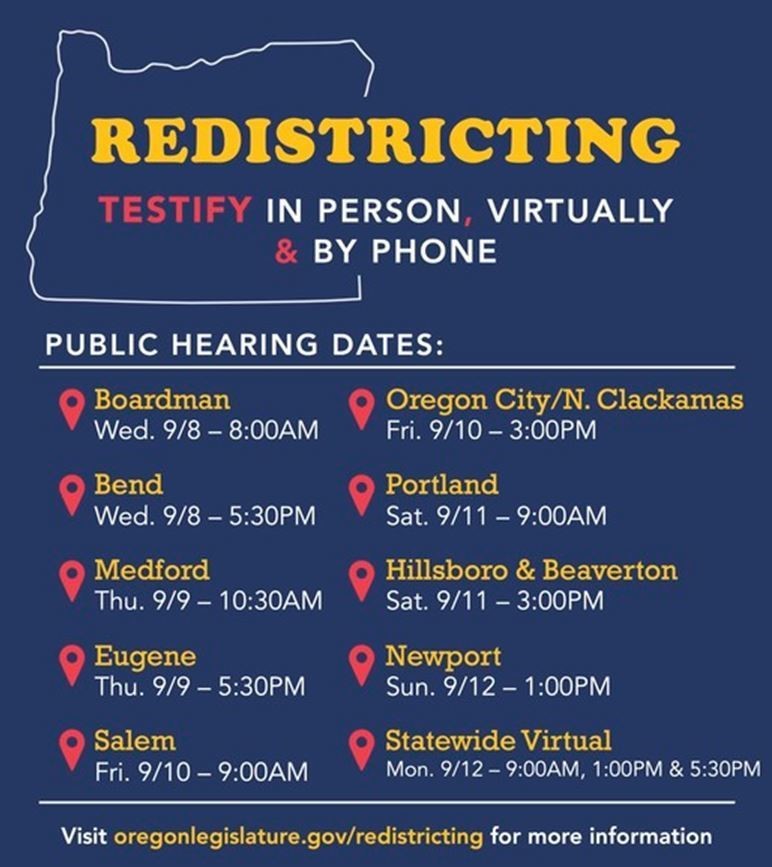 Redistricting Hearing Dates