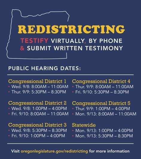 Redistricting Hearing Dates 