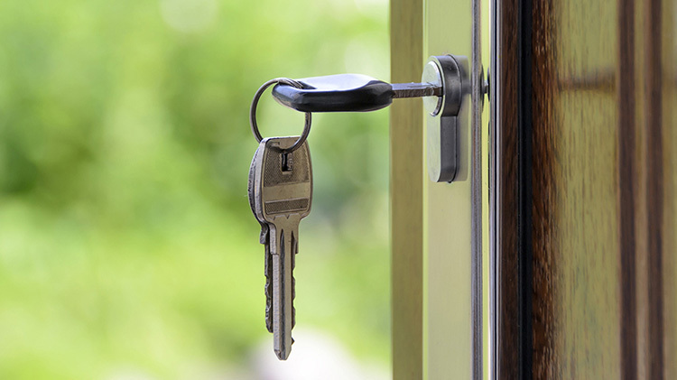 Key in a door photo