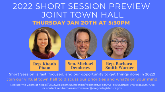 2022 Short Session Preview Joint Town Hall 