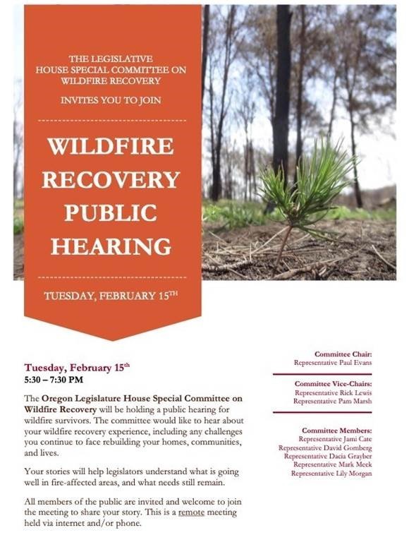 Wildfire Committee - Special Hearing Information