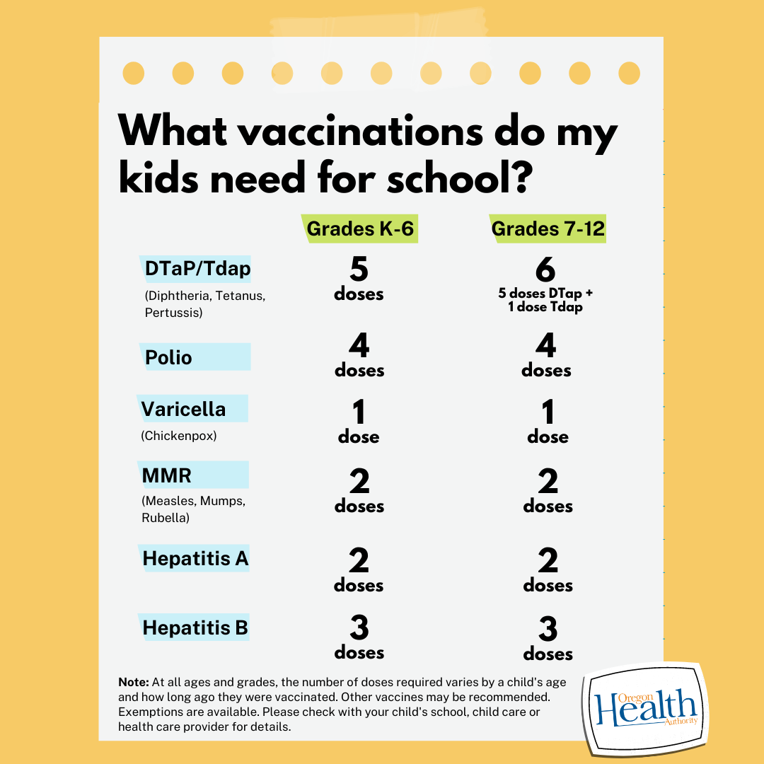 school vaccination chart