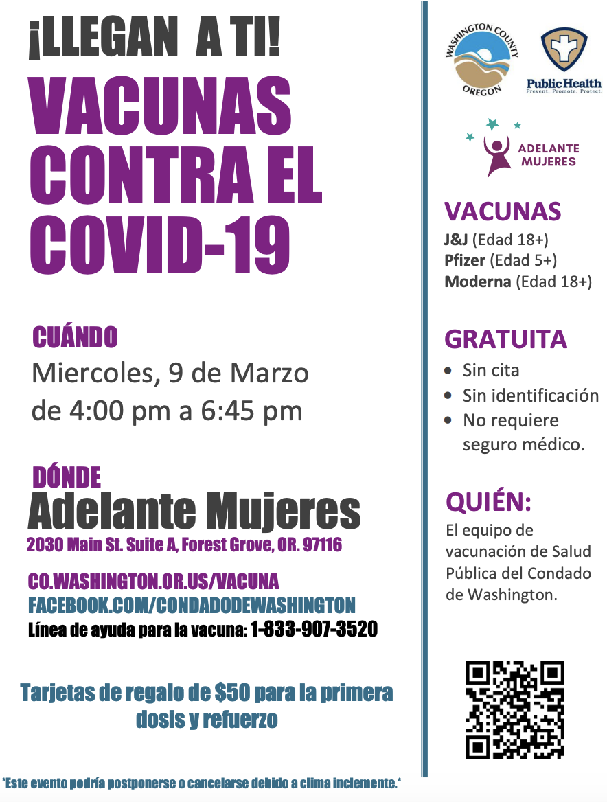 adelante mujeres vaccination