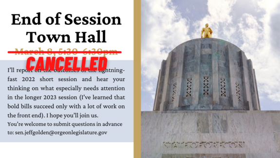 Town Hall cancelled