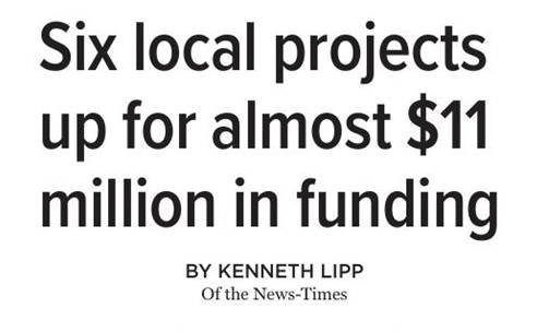 Six local projects up for almost $11 million in funding