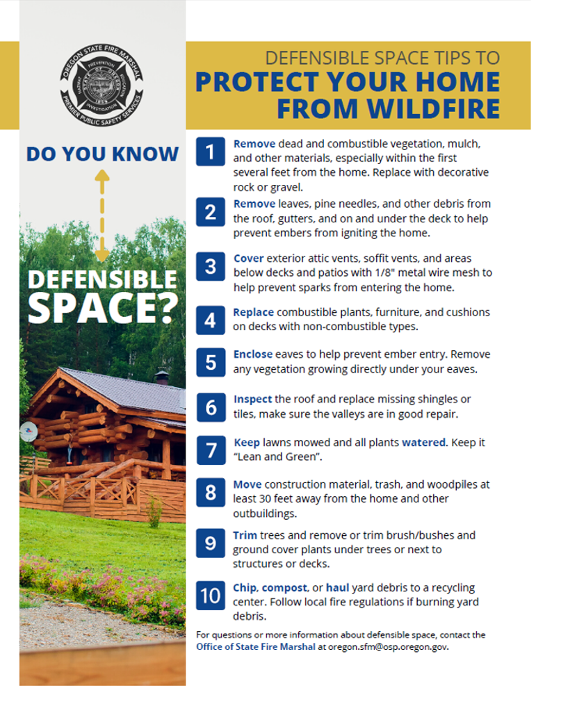Defensible Space Tips Graphics