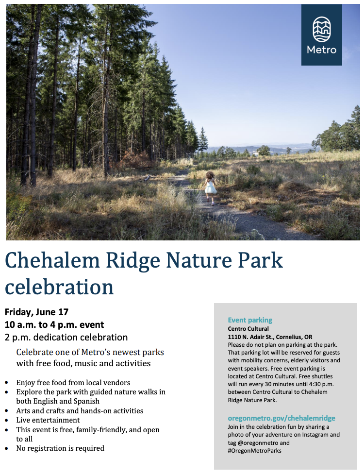 Chehalem Ridge Park Opening 