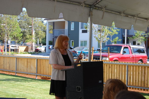 Rep. McLain speaking at affordable housing event 
