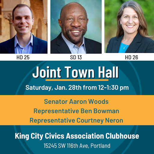 Joint Town Hall, Senator Woods, Representatives Bowman and Neron