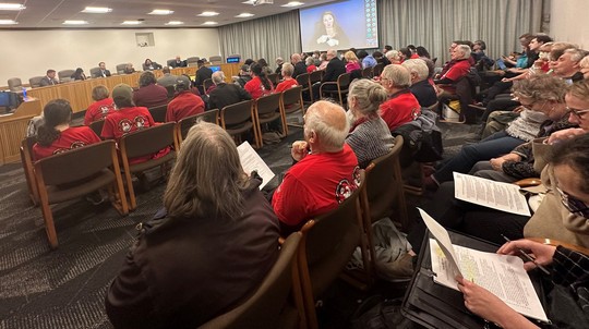 people filling the committee room in support of sb 704