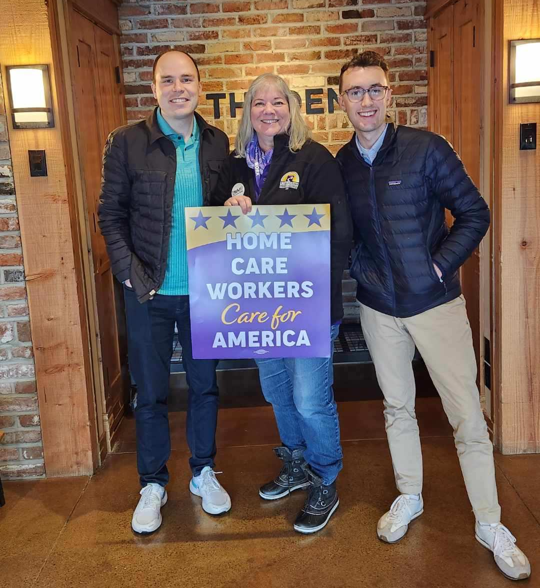 Rep. Bowman, Chief of Staff Will, and a Constituent