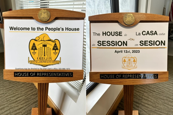 Floor Session signs
