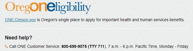 Click for ONE Oregon eligibility 
