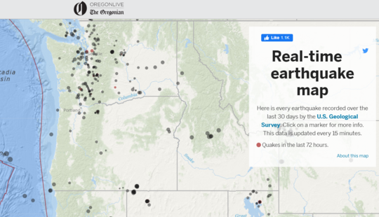 Oregonian/OregonLive Real-Time Earthquake Map
