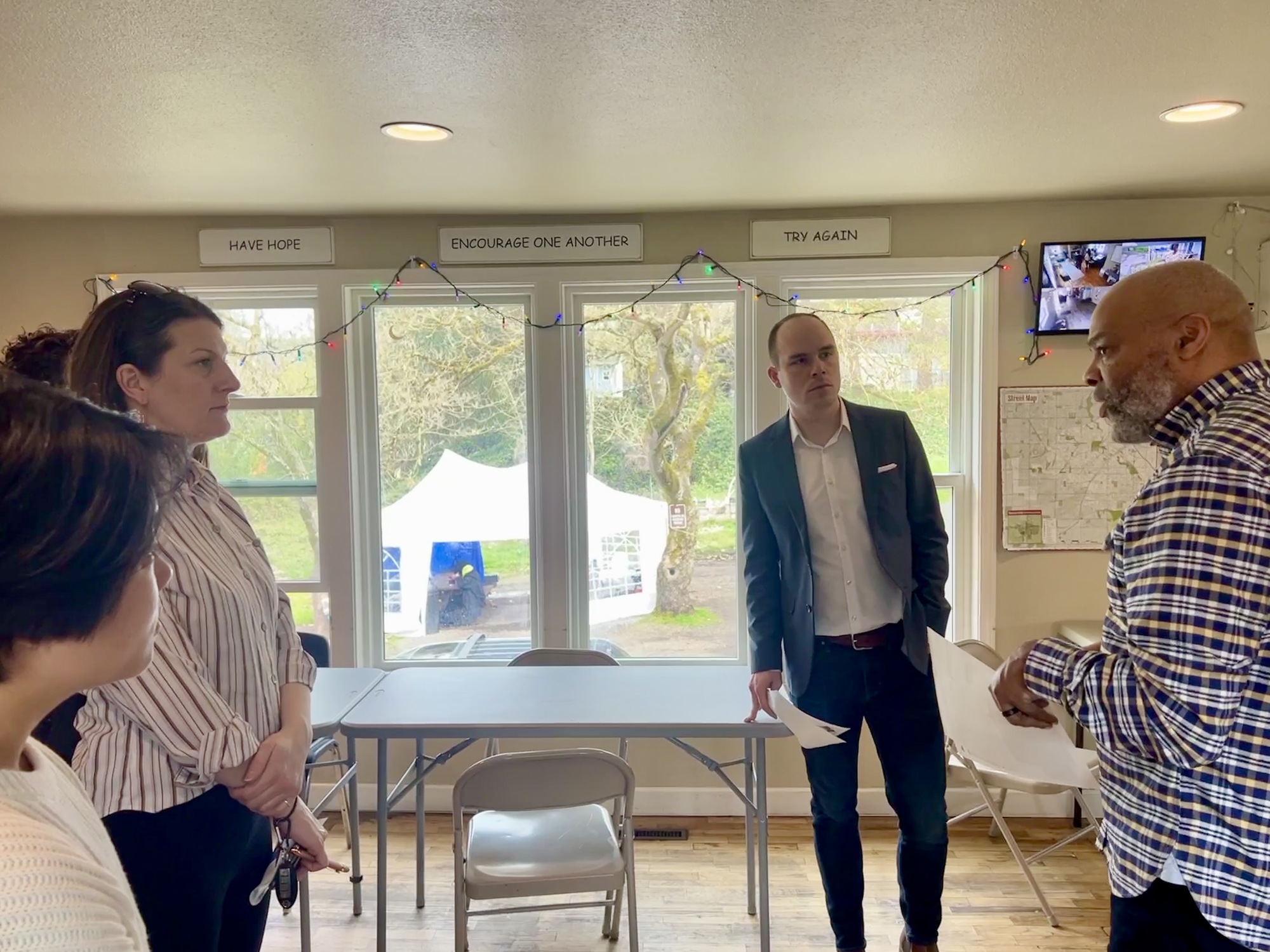 Representative Neron, me, and Executive Director of Just Compassion Vernon Baker