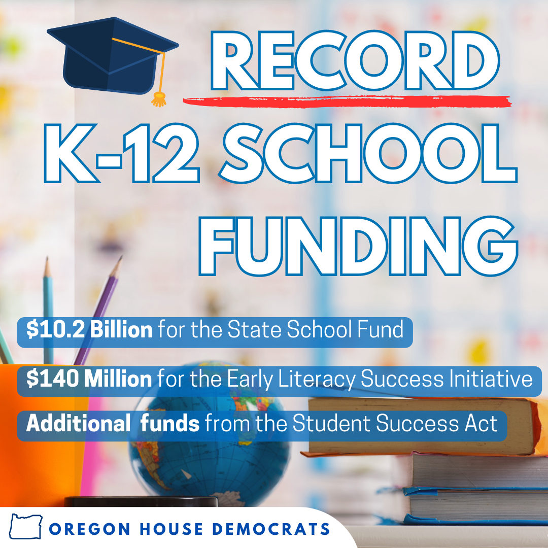 Graphic with information from message above. $10.2 Billion for state school fund