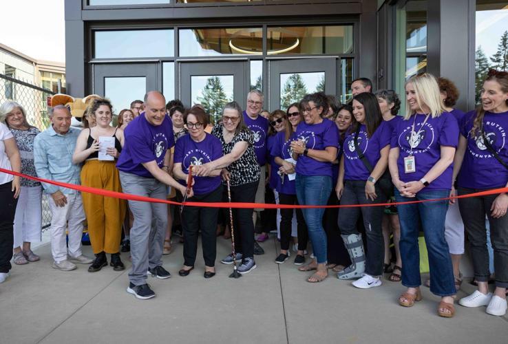 The ribbon cutting ceremony at the opening of Art Rutkin Elementary