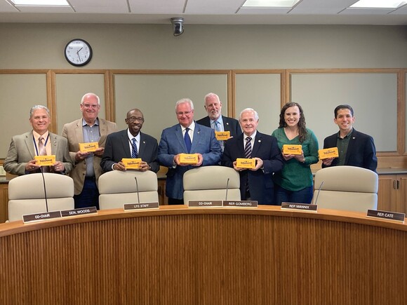 Transportation and Economic Development Subcommittee members with Tillamook cheese