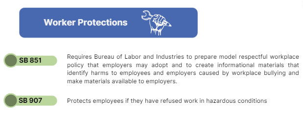 Worker protections. CLick links below to learn more about these bills