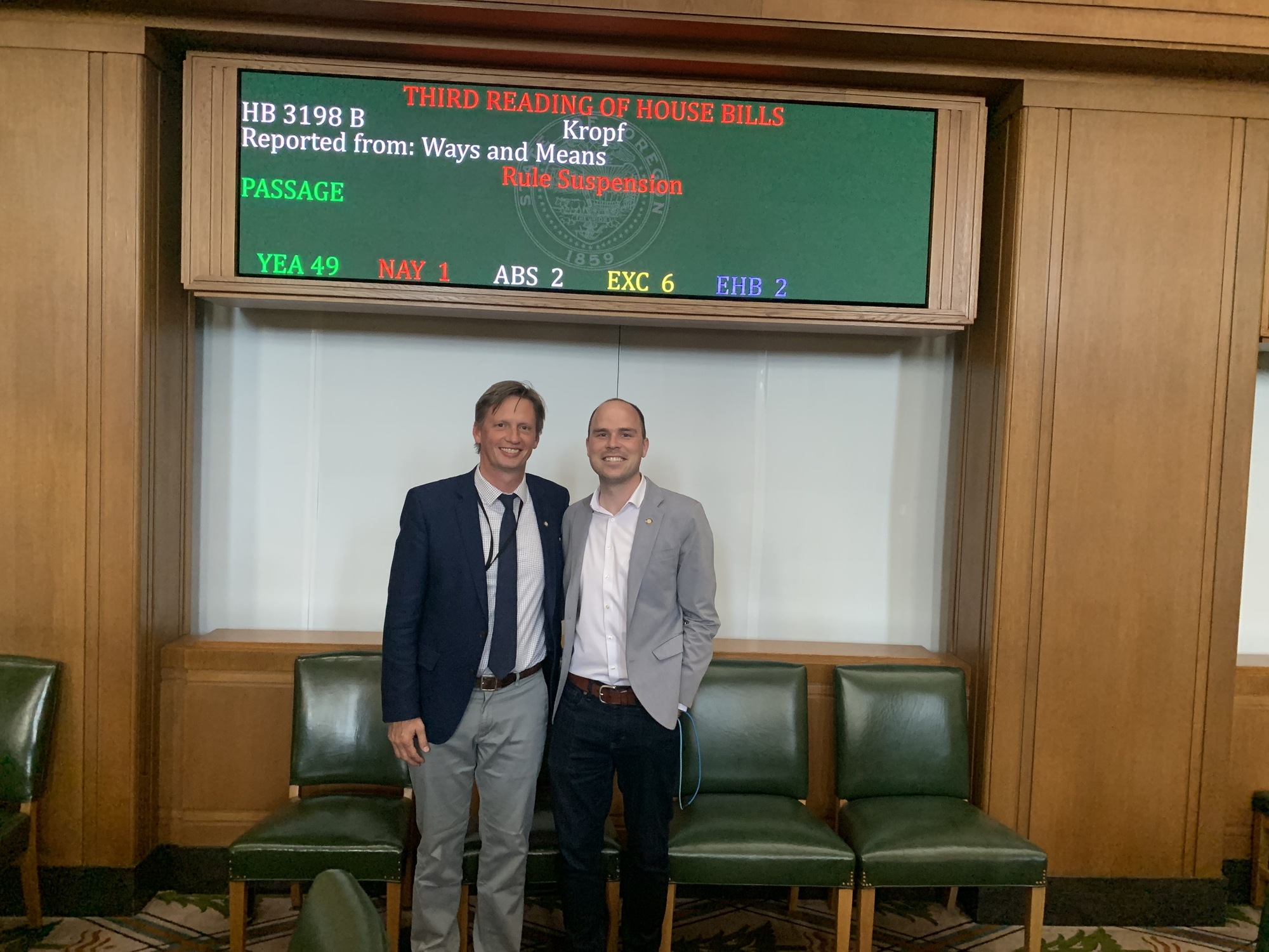 Representative Kropf and myself after the Early Literacy Package we worked on together passed