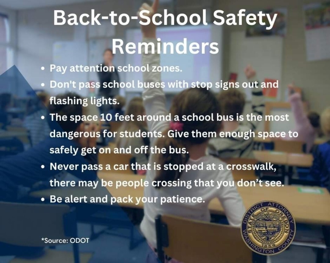 Back to School Safety Reminder