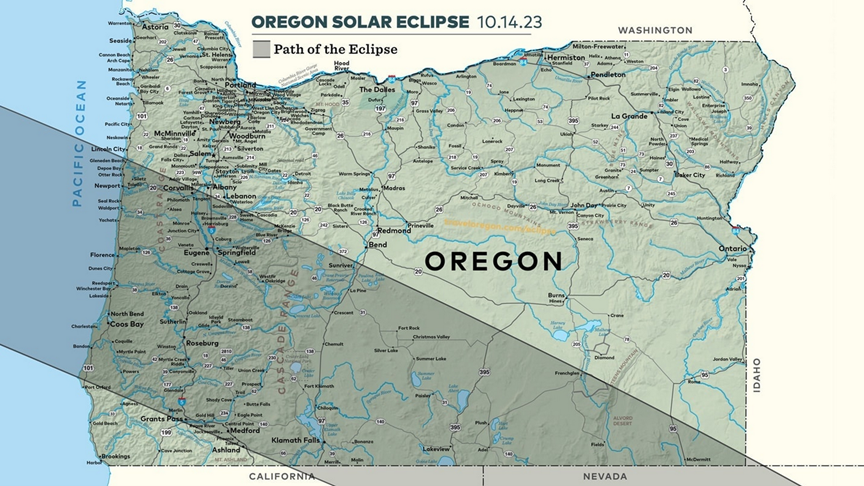 Solar eclipse path map