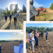 Photo montage of elected officials surveying land for Cooper Mountain park expansion
