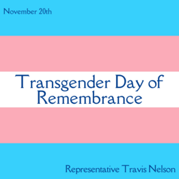 Image of a Transgender flag for Transgender day of remembrance