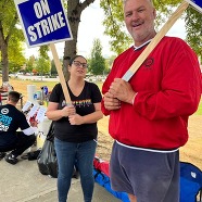 Rep. Chaichi on the picket line