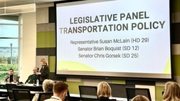 Photo of the Legislative Update panel, including Rep. McLain, Sen. Boquist and Sen. Gorsek