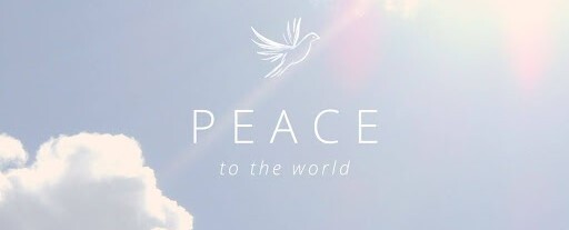 Image of a dove above the words Peace to the World