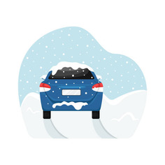 Cartoon Photo of a car in snow