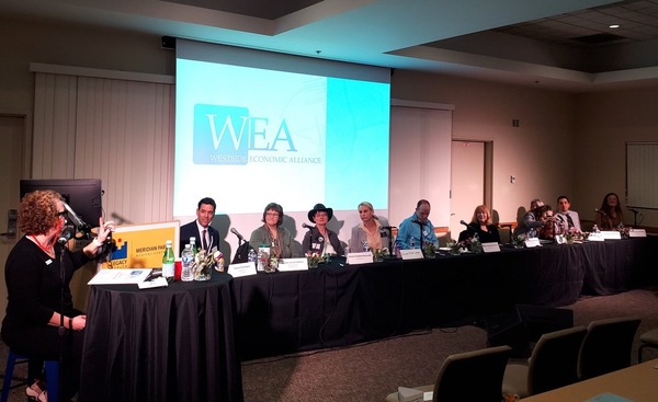Photo of the panel of legislators at the WEA reception