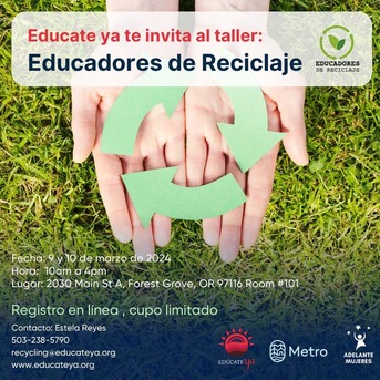 Adelante Mujeres' Recycling Educators workshop.