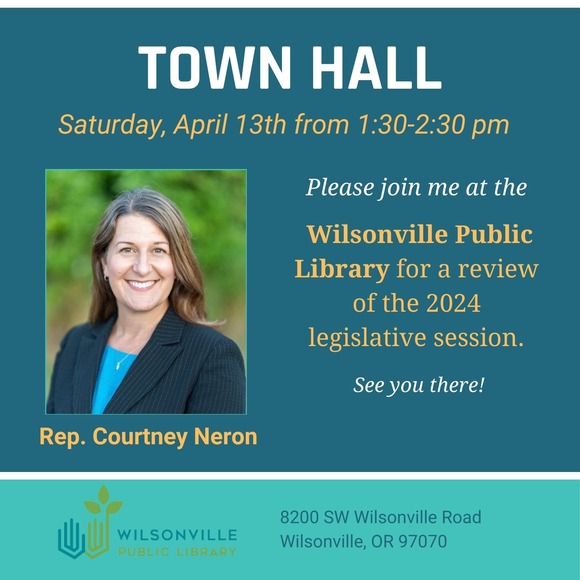 Town Hall announcement for Rep Neron 