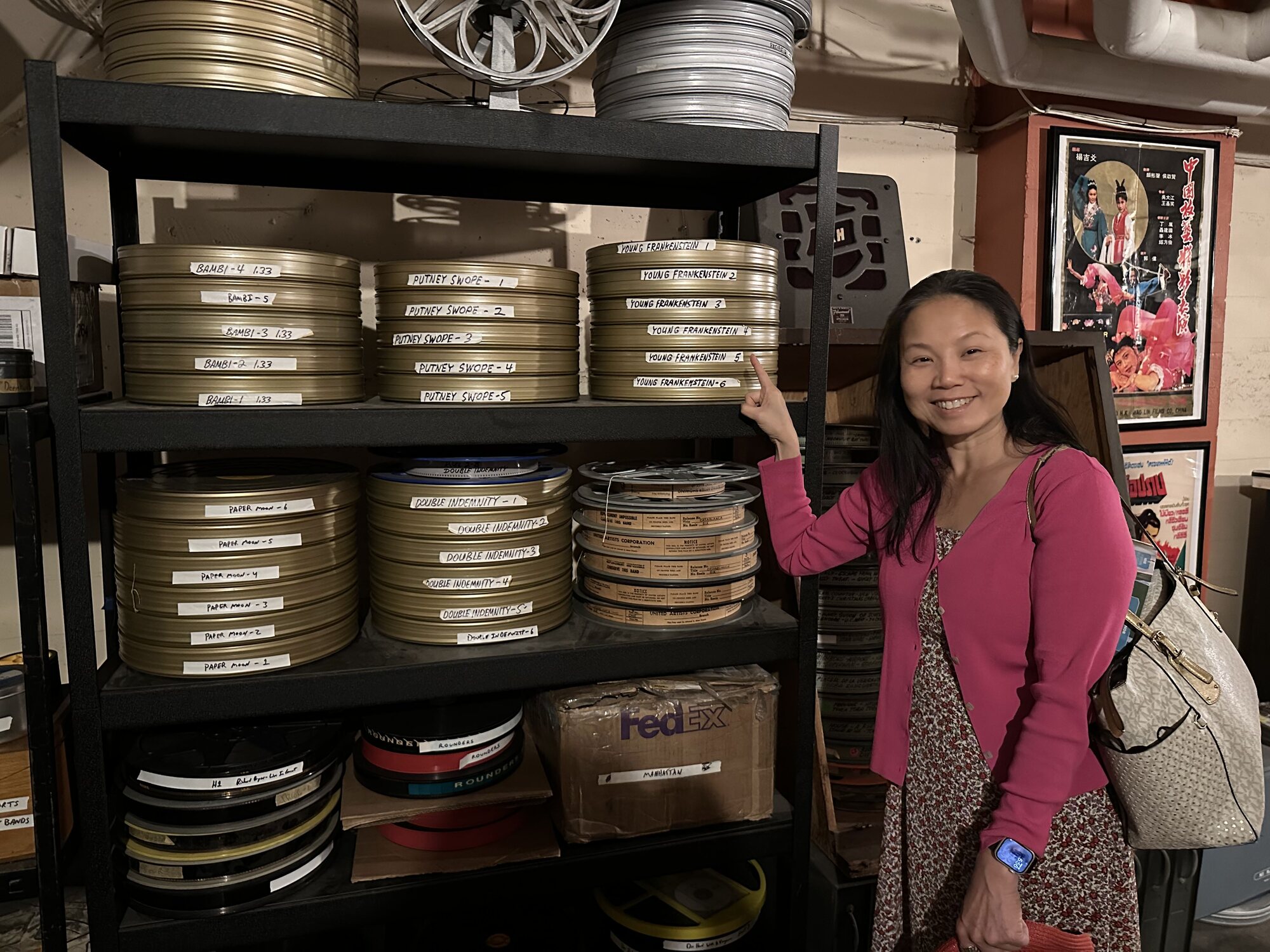 Rep. Tran with movie reels