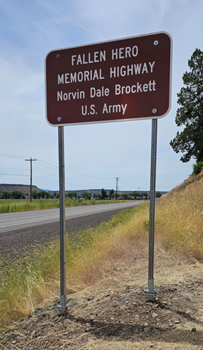 US Army CPL. Norvin Dale Brockett Fallen Hero Memorial Highway Sign -2