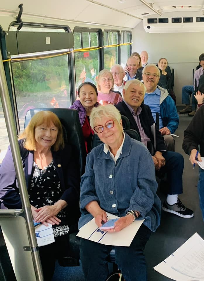 Legislators on transportation tour bus