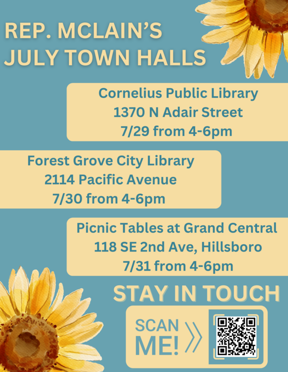 Upcoming Town Halls flyer