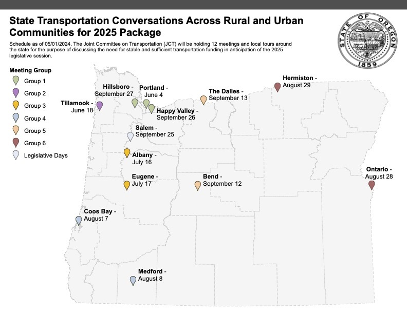 Transportation Road Show Map