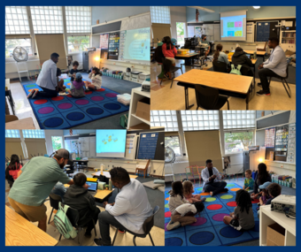 multiple photos of rep nelson interacting with kiddos during summer learning programs